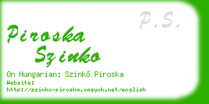 piroska szinko business card